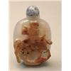 Image 1 : A grey agate rounded square snuff bottle, with flutist seated on buffalo, late 19th century, stop...