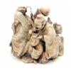 Image 1 : An ivory carved figure group, Meiji, at various activities, each in engraved kimono, signed, 1.25...