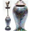 Image 1 : A Wedgwood Fairyland lustre table lamp, of baluster shape, richly painted and gilded with Jewelle...