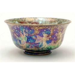 A Wedgwood Fairyland lustre bowl, painted with Leap-frogging Elves pattern, Z4968, 4ins...