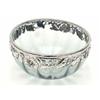 Image 1 : A Daum, Nancy smoked glass bowl, lightly moulded and mounted with French silver rim embossed with...
