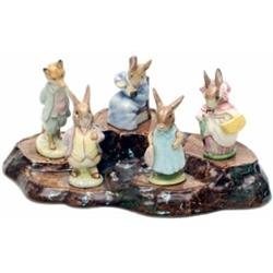 A collection of 5 Beswick Beatrix Potter figures, including Mr Benjamin Bunny (discontinued 1972)...