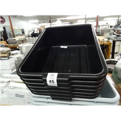 Lot of 6 Bus Tubs Black