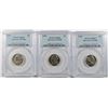 Image 1 : LOT OF ( 3 ) 1939 REVERSE OF 1940 JEFFERSON NICKELS, PCGS MS-65