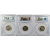 Image 2 : LOT OF ( 3 ) 1939 REVERSE OF 1940 JEFFERSON NICKELS, PCGS MS-65