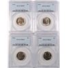 Image 1 : LOT OF ( 4 ) 1941 JEFFERSON NICKELS, PCGS MS-65
