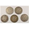 Image 1 : ( 5 ) CIRC MORGAN SILVER DOLLARS: ( 2 ) 1879, 80, 83 & 1891-S