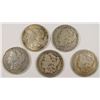 Image 1 : ( 5  NICE) CIRC. MORGAN SILVER DOLLARS: 1881-O, 1882-O, 1887-O, 1901-O & 1921