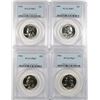 Image 1 : 4 1964 WASHINGTON QUARTERS PCGS PR-67