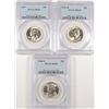 Image 1 : 3 WASHINGTON QUARTERS 1956-D, 57, 40-S PCGS MS-65
