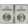 Image 1 : ( 2 ) 1949 FRANKLIN HALF DOLLARS, NGC MS-63 FBL