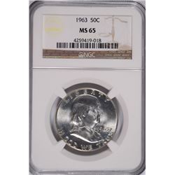 1963 FRANKLIN HALF DOLLAR, NGC MS-65