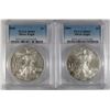 Image 1 : 2004 & 2005 AMERICAN SILVER EAGLES, PCGS MS-69