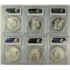 Image 2 : 2002, 2003, 2004, 2005, 2006 & 2007 AMERICAN SILVER EAGLES, ALL PCGS MS-69!