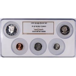 1999 SILVER PROOF SET (MISSING QUARTERS) NGC PF-69 UC (MULTIHOLDER)