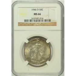 1946-D WALKING LIBERTY HALF DOLLAR NGC MS-66