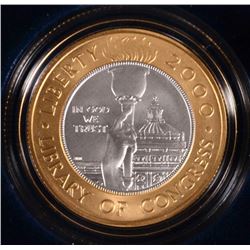 2000 LIBRARY of CONGRESS BIMETALLIC $10 GOLD & PLATINUM COIN w/ BOX & COA
