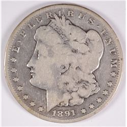 1891-CC MORGAN DOLLAR G-VG