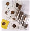 Image 1 : CIRC. LINCOLN CENTS: ROLL (50) 1925-S; 1/2 ROLLS 1918-S & 1928-S; 6 PCS 1912;