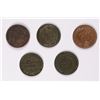 Image 2 : 5 INDIAN CENTS: 1907 UNC; 1873 XF DARK, 1874 VF DARK, 1870 VG, & 1858 FLYING