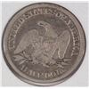 Image 2 : 1857 SEATED LIBERTY HALF DOLLAR VG-FINE