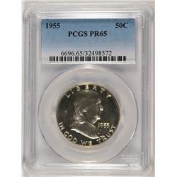1955 FRANKLIN HALF DOLLAR, PCGS PROOF-65