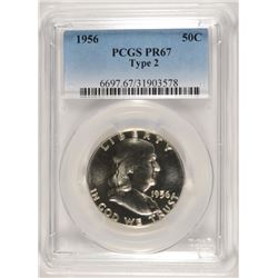 1956 TYPE-2  FRANKLIN HALF DOLLAR, PCGS PR-67