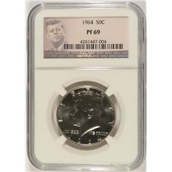 1964 KENNEDY HALF DOLLAR, NGC PROOF-69!!