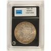 Image 1 : 1891 MORGAN SILVER DOLLAR, CCGS MS-64+  COLOR!