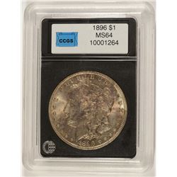 1896 MORGAN SILVER DOLLAR, CCGS MS-64