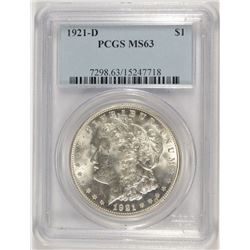 1921-D MORGAN DOLLAR PCGS MS-63