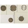 Image 2 : (5) MISC COINS (1866-3 CN, 1869-5C, 1883 NC 5C, 1921-10C, 1936-10C)
