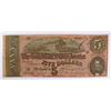 Image 1 : 1864 $5 CONFEDERATE STATES OF AMERICA NOTE (T-69) VF
