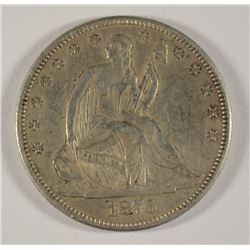 1876 SEATED LIBERTY HALF DOLLAR, AU