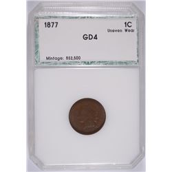 1877 INDIAN HEAD CENT, PCI  GOOD-4