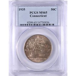 1935 CONNECTICUT HALF DOLLAR PCGS MS65 GEM