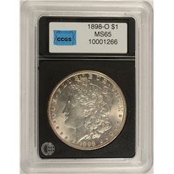 1898-O MORGAN SILVER DOLLAR, CCGS MS-65