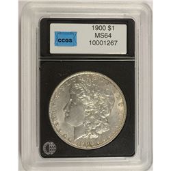 1900 MORGAN SILVER DOLLAR, CCGS MS-64