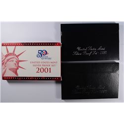U.S. SILVER PROOF SETS IN ORIG BOXES/COA: 1992, 1996 & 2001