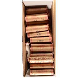 ( 50 )  ROLLS CIRCULATED WHEAT CENTS, DATES FROM  THE 1940S AND 50'S