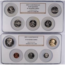 2007 CLAD PROOF SETS NGC PF-70 UC (MULTIHOLDER)
