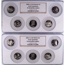(2) 2008 CLAD PROOF QUARTER SETS NGC PF-69 UC (MULTIHOLDER)