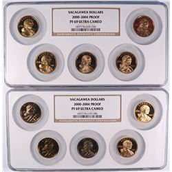 (2) 2000-2004 PROOF SACAGAWEA DOLLARS NGC PF-69 UC (MULTIHOLDER)