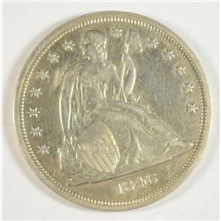 1846 SEATED DOLLAR AU-58