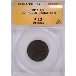 1811 HALF CENT ANACS FINE-12 DETAILS