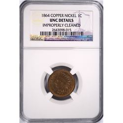 1864 CN INDIAN HEAD CENT NGC UNC DETAILS