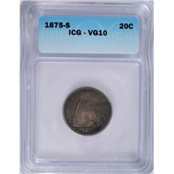1875-S TWENTY CENT PC ICG VG-10