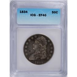 1834 BUST HALF DOLLAR ICG EF-40
