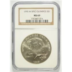 1995-W SPECIAL OLYMPICS COMMEN DOLLAR NGC MS-69
