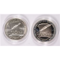 1987 CONSTITUTION SILVER DOLLAR 1-PROOF 1-BU CAPS ONLY